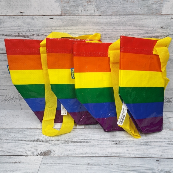 NWT Set of Two 2 Ikea Rainbow Carry All bags Small - Picture 7 of 8